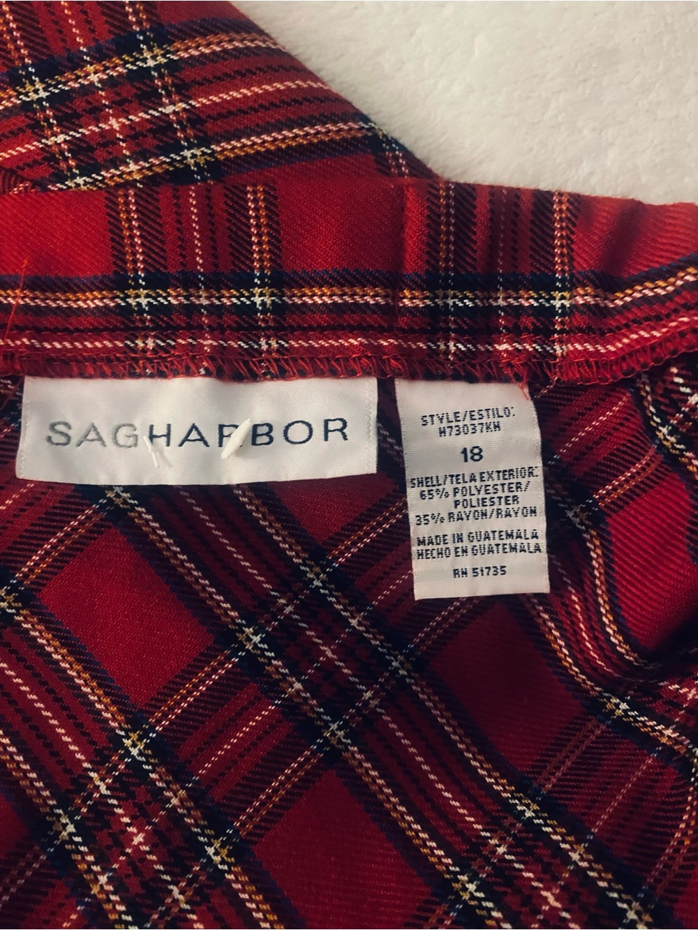 Vintage Sag Harbor plaid skirt SZ 18 - Picture 2 of 3